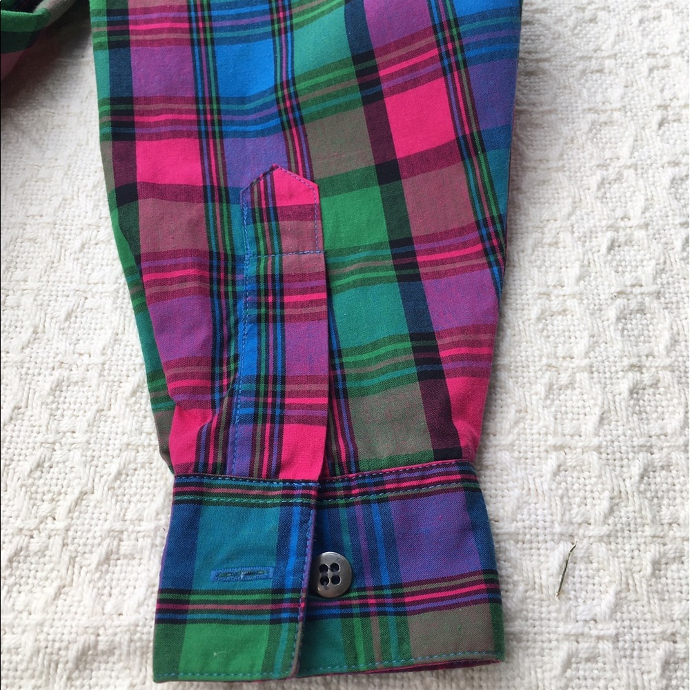 Dockers Vibrant Multicolored Collared Button Down - image 4